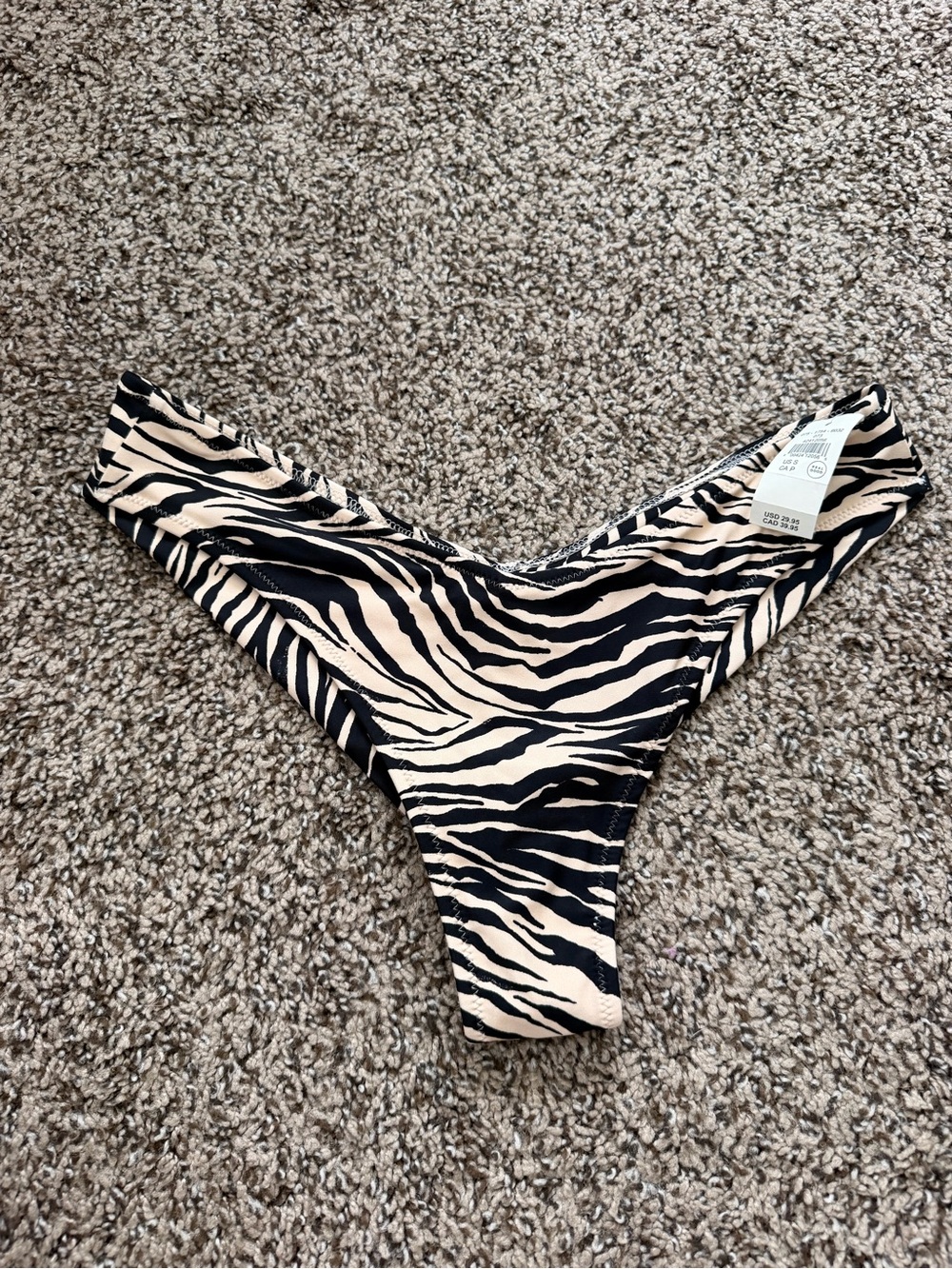 aerie Zebra-Print Bikini high leg Bottoms
